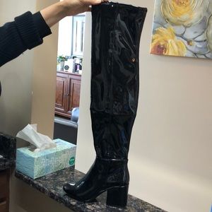 ALDO THIGH HIGH PATENT BOOTS